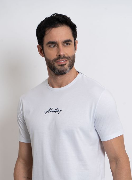 Camiseta Lisa Aleatory Assinatura Branca