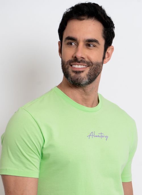 Camiseta Lisa Aleatory Assinatura Verde Limão