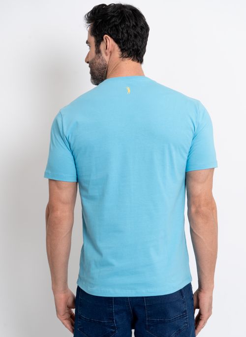 Camiseta Lisa Aleatory Assinatura Azul Aquário