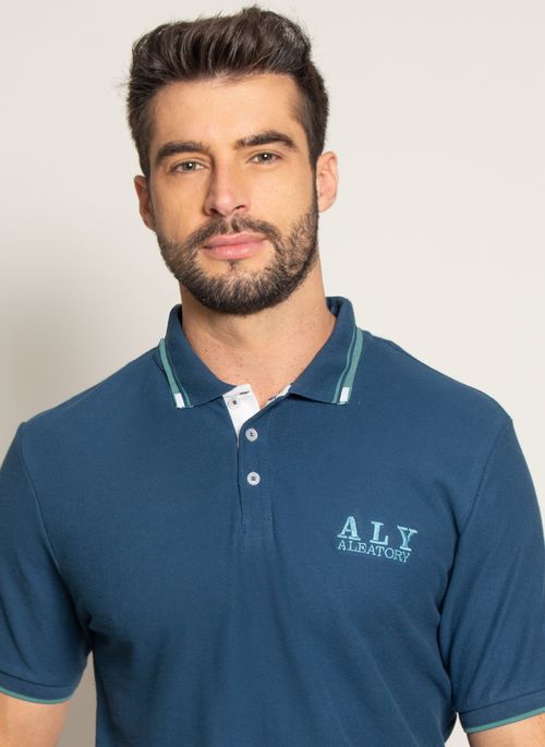 Camisa Polo Aleatory Piquet ALY Blue