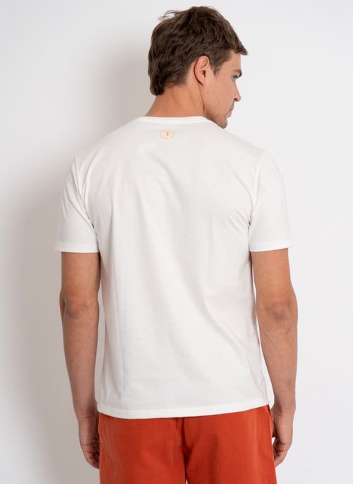Camiseta Estampada Aleatory Folhas Off-White