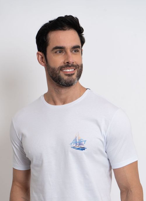 Camiseta Estampada Aleatory Ship Branca