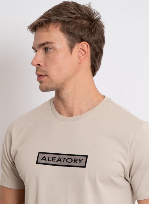 Camiseta Estampada Aleatory MC Chest Bege