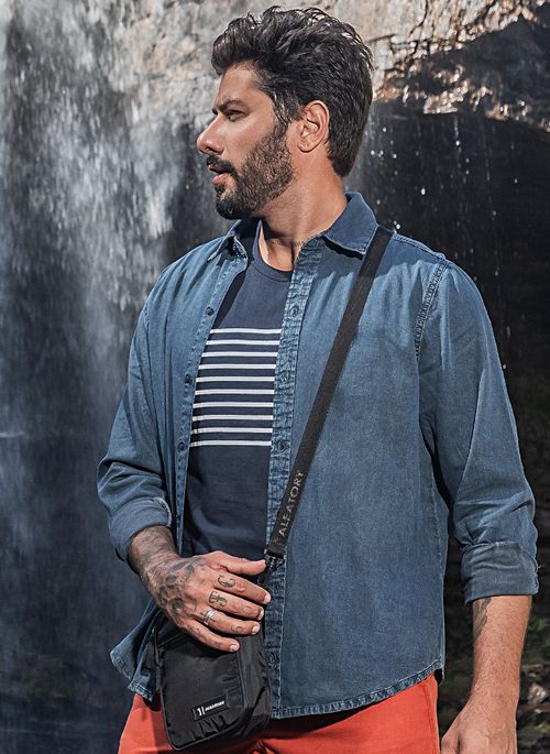 Regata Estampada Aleatory Masculina Marinho
