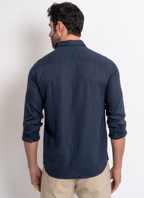 Camisa Linho Aleatory ML Marinho