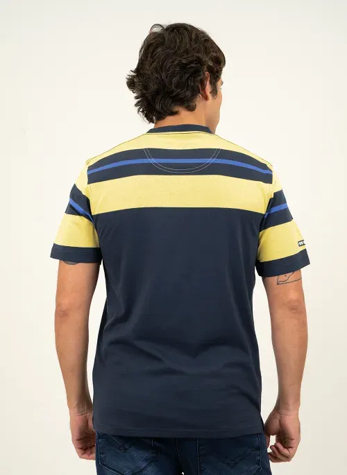 Camiseta Masculina Aleatory Listrada Mullen Amarela