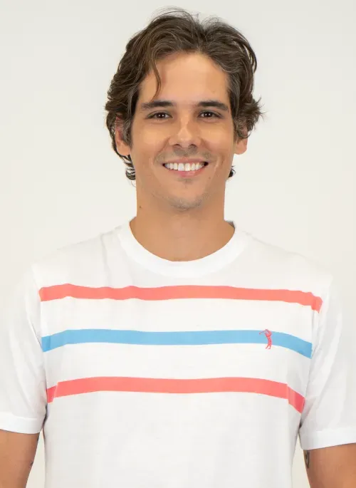 Camiseta Masculina Aleatory Listrada Baltimore Branco