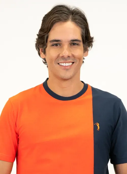 Camiseta Masculina Aleatory One Side Listrada Laranja