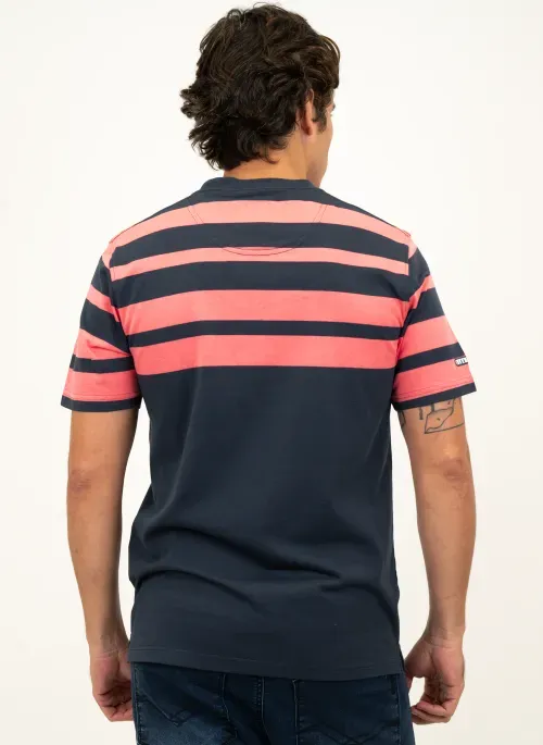 Camiseta Masculina Aleatory Oregon Listrada Marinho