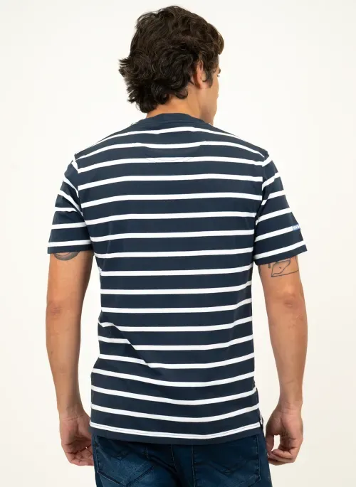 Camiseta Masculina Aleatory Fifty Listrada Marinho