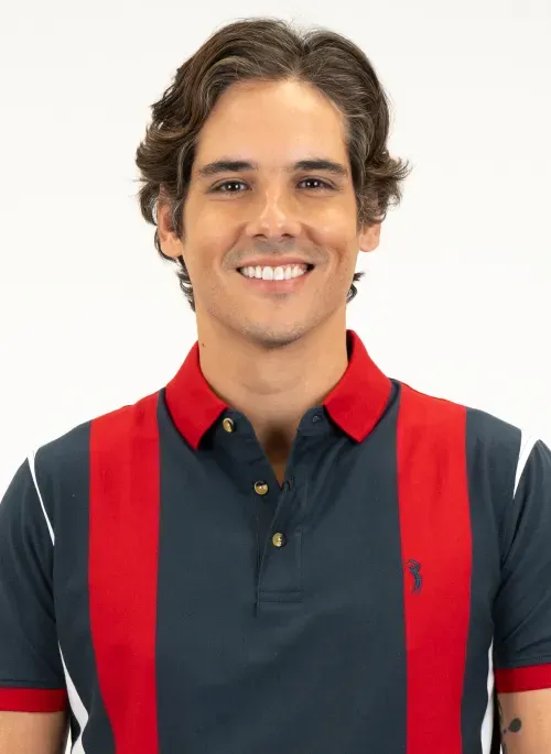 Camisa Polo Masculina Aleatory Listrada Lit Marinho
