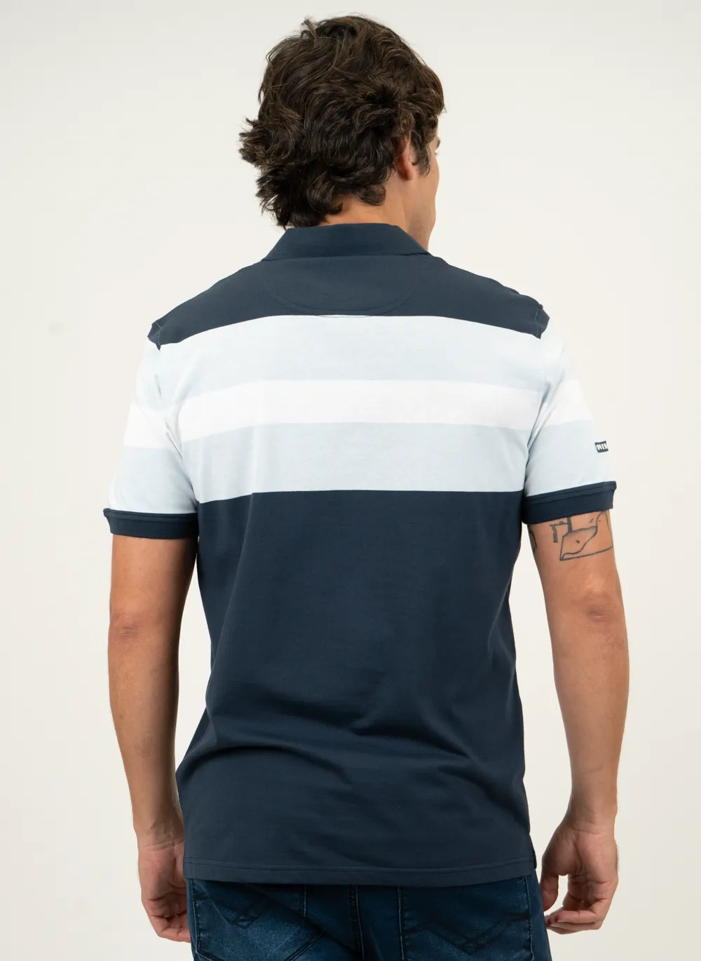 Polo-Masculina-Aleatory-Portland-Listrada-Marinho-Azul-Marinho-GG