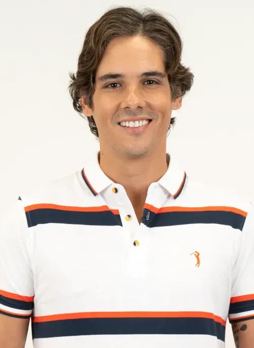 Camisa Polo Masculina Aleatory Listrada Avant Branca