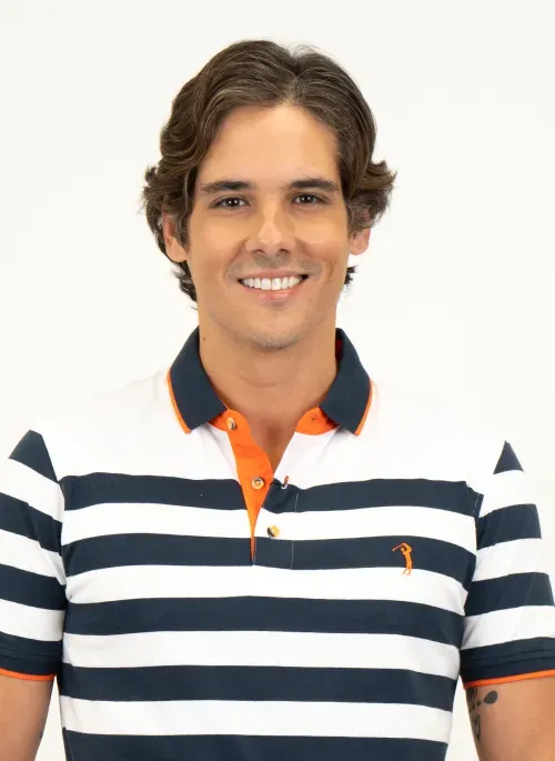 Camisa Polo Masculina Aleatory Listrada Rapid Branca