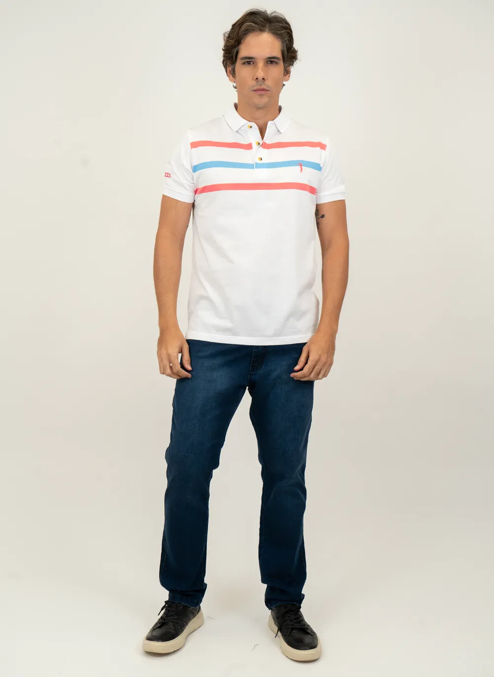 Camisa-Polo-Masculina-Aleatory-Listrada-Foward-Branca-Branco-GG