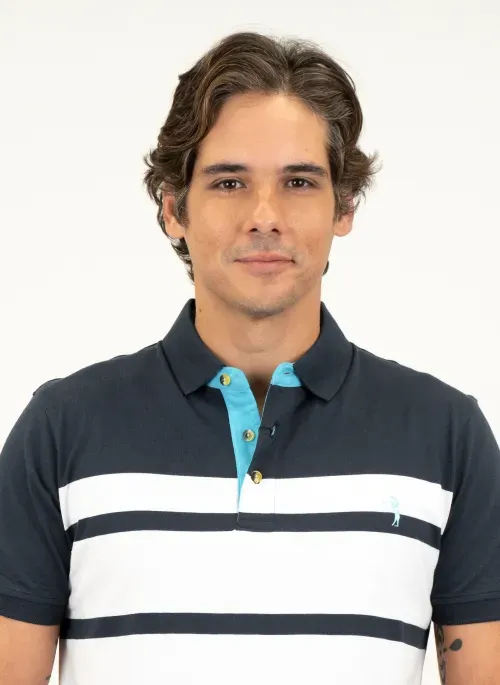 Camisa Polo Masculina Aleatory Listrada Vibrant Marinho