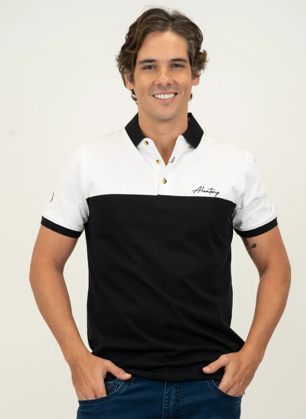 Camisa-Polo-Masculina-Aleatory-Listrada-Fort-Preto-Preto-GG