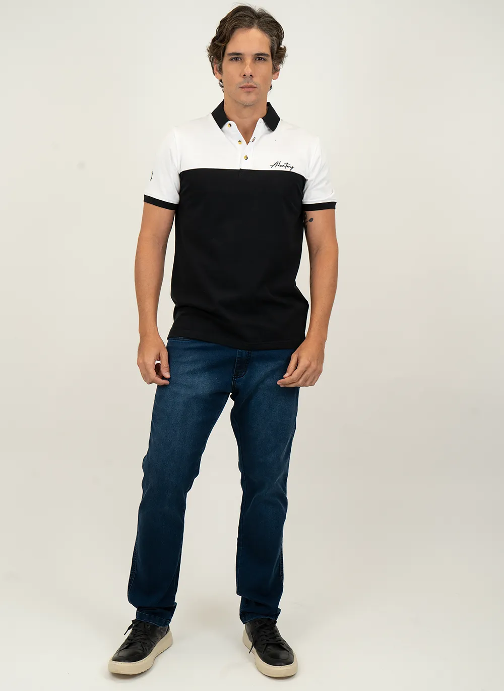 Camisa-Polo-Masculina-Aleatory-Listrada-Fort-Preto-Preto-GG