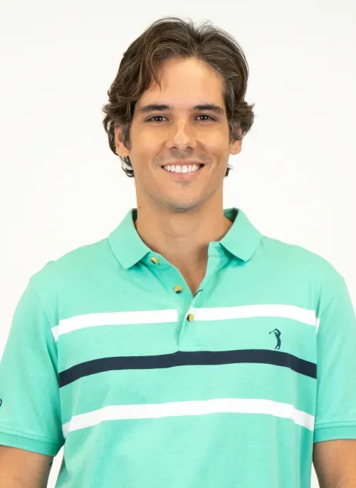 Camisa Polo Masculina Aleatory Listrada Foward Verde