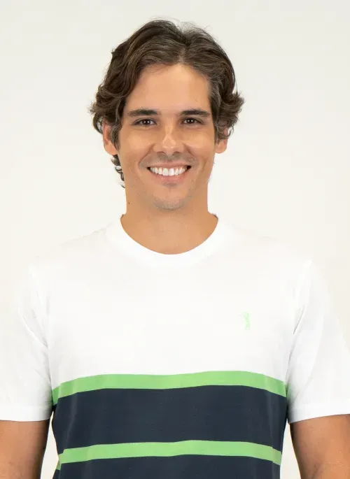 Camiseta Masculina Aleatory Listrada Loft Branca