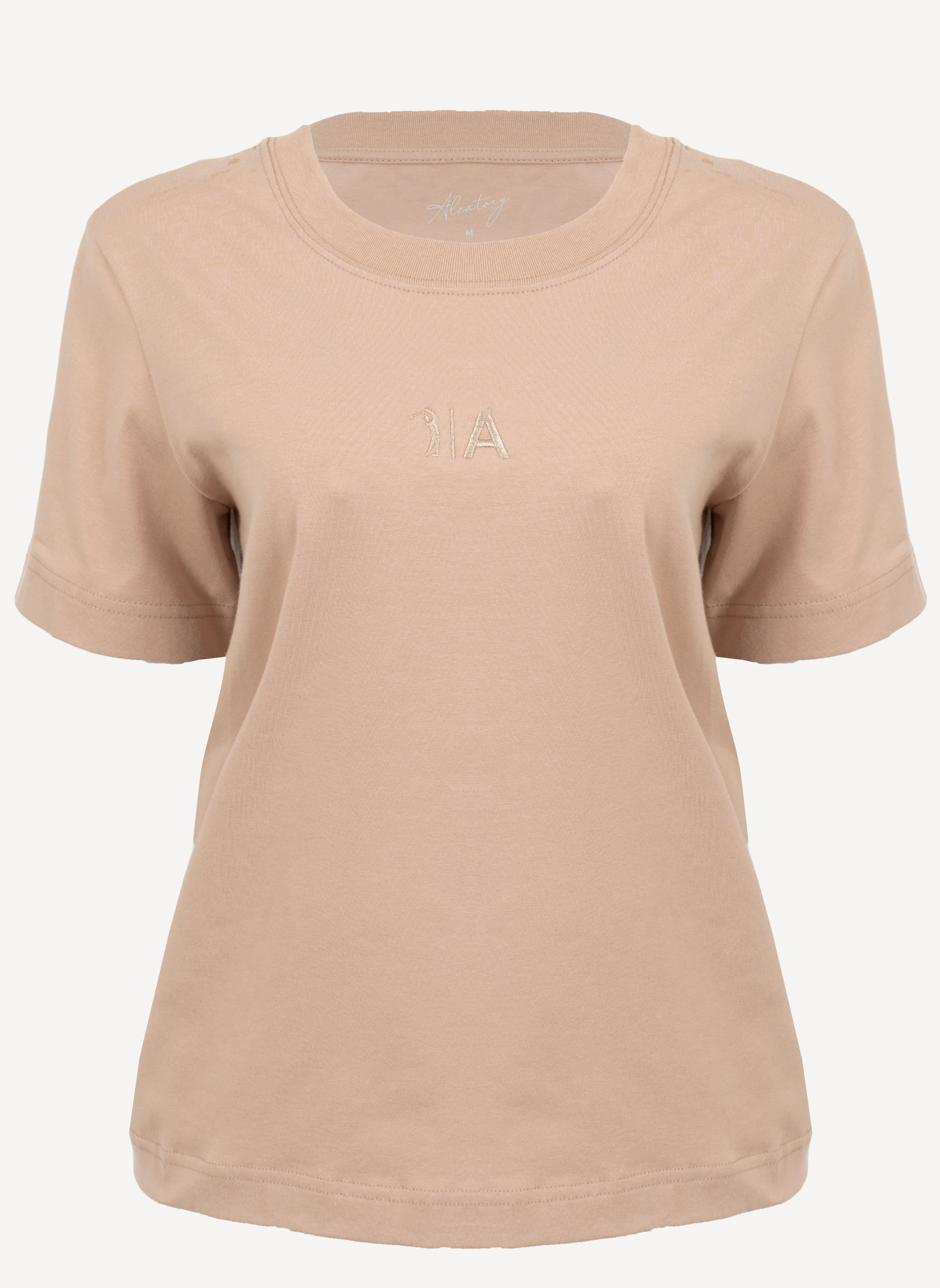 Camiseta-Feminina-Aleatory-Gola-Alta-Vivid-Khaki-Khaki-P