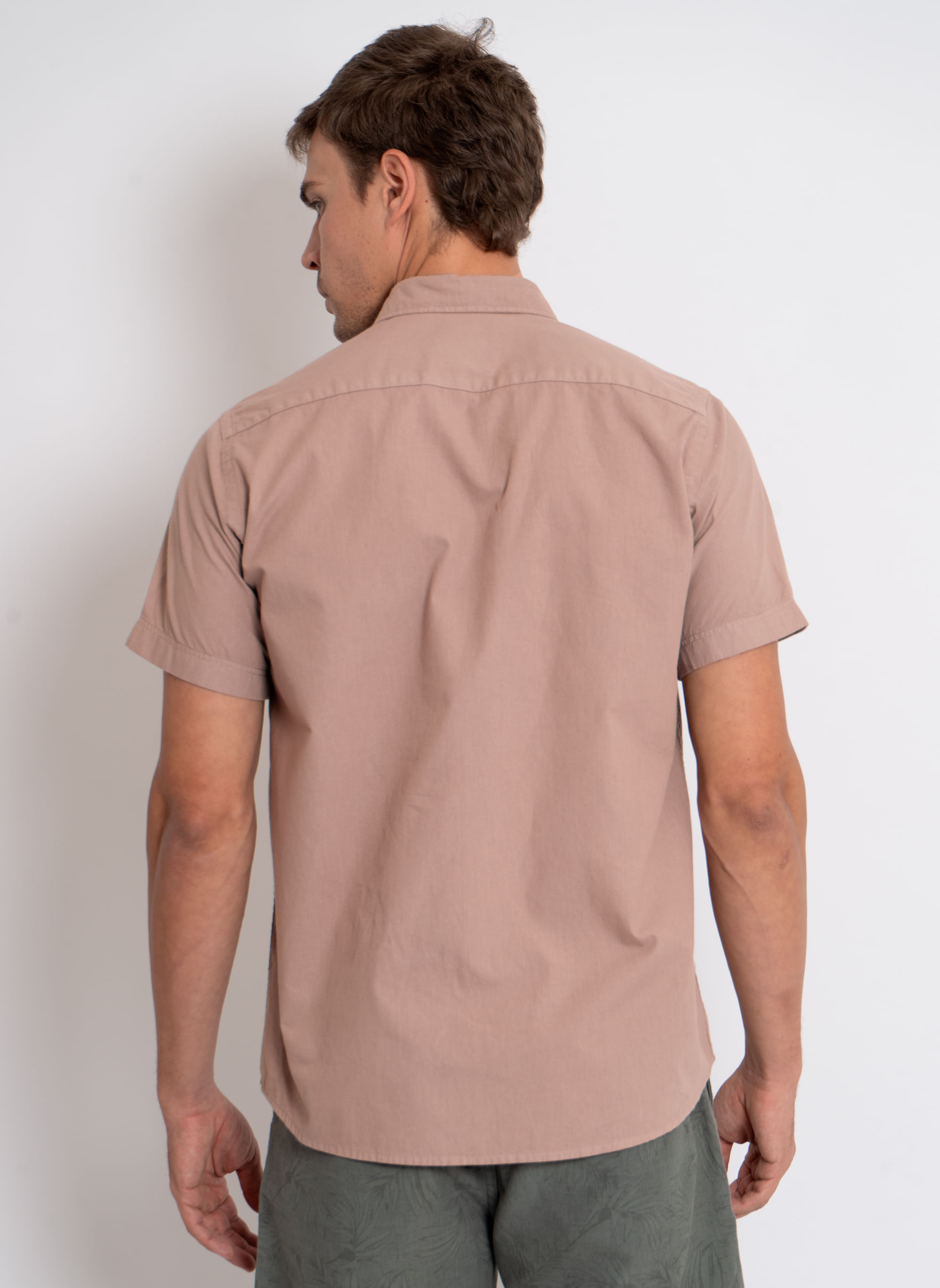 Camisa-Lisa-Aleatory-South-Manga-Curta-Khaki-Khaki-P