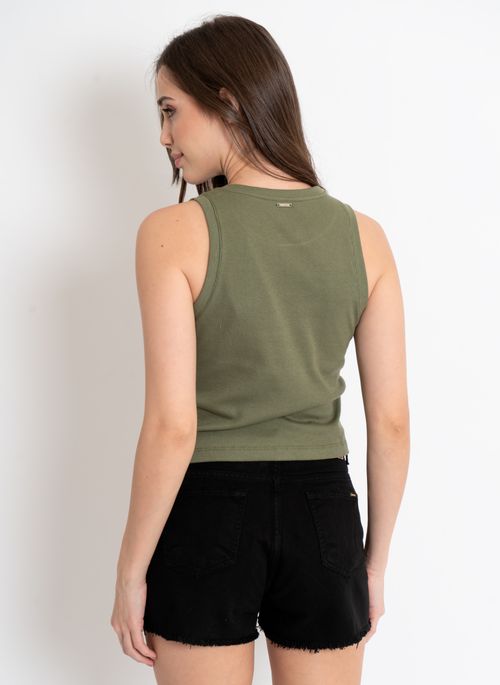 Regata Feminina Aleatory Blossom Verde