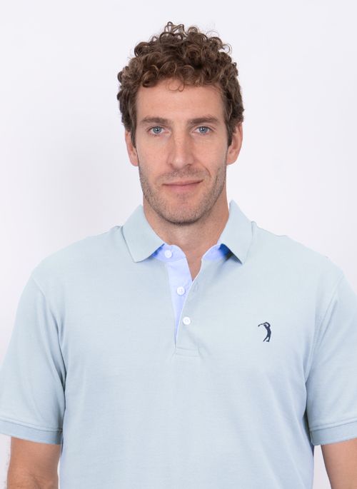 Camisa Polo Tranquil Blue Lisa Aleatory