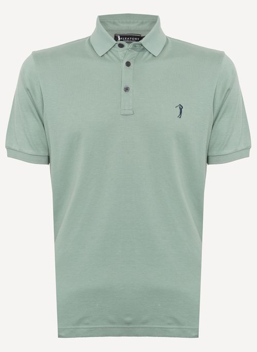 Camisa Polo Aleatory Lisa Algodão Pima Verde Claro