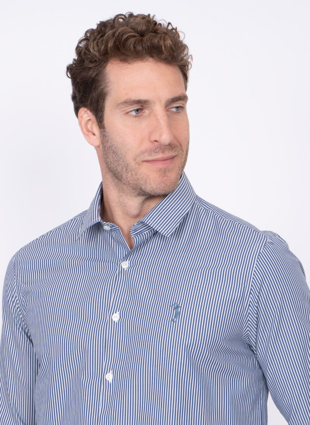 Camisa-Aleatory-Listrada-Manga-Longa-Equal-Azul-Azul-XGGG