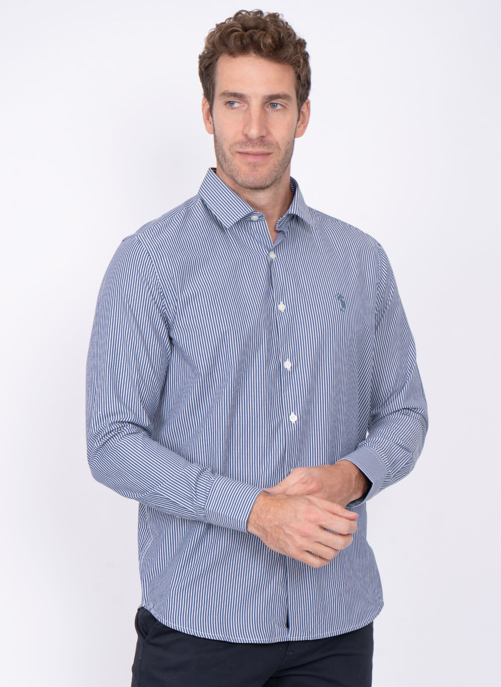 Camisa-Aleatory-Listrada-Manga-Longa-Equal-Azul-Azul-XGGG