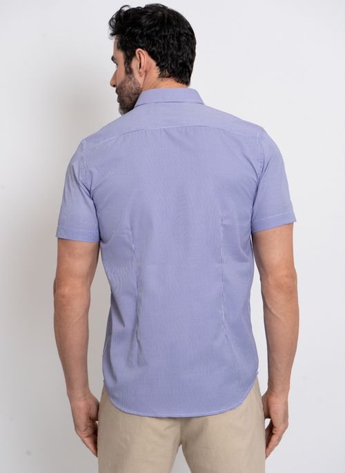 Camisa Aleatory Listrada Turn Azul