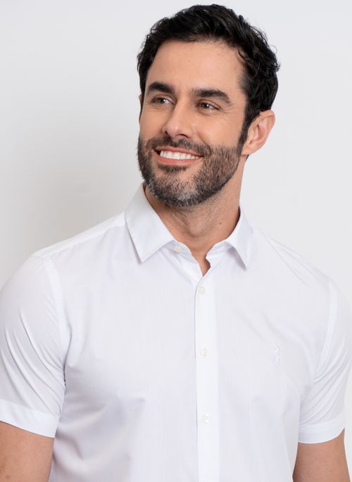 Camisa Aleatory Lisa Manga Curta Prime Branca
