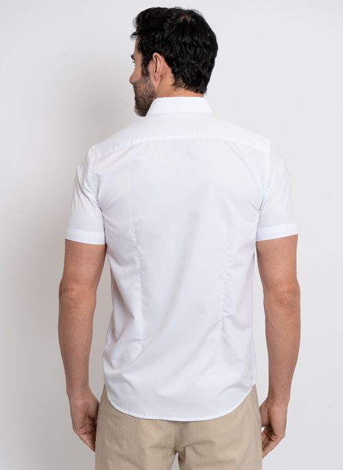 Camisa Aleatory Lisa Manga Curta Prime Branca