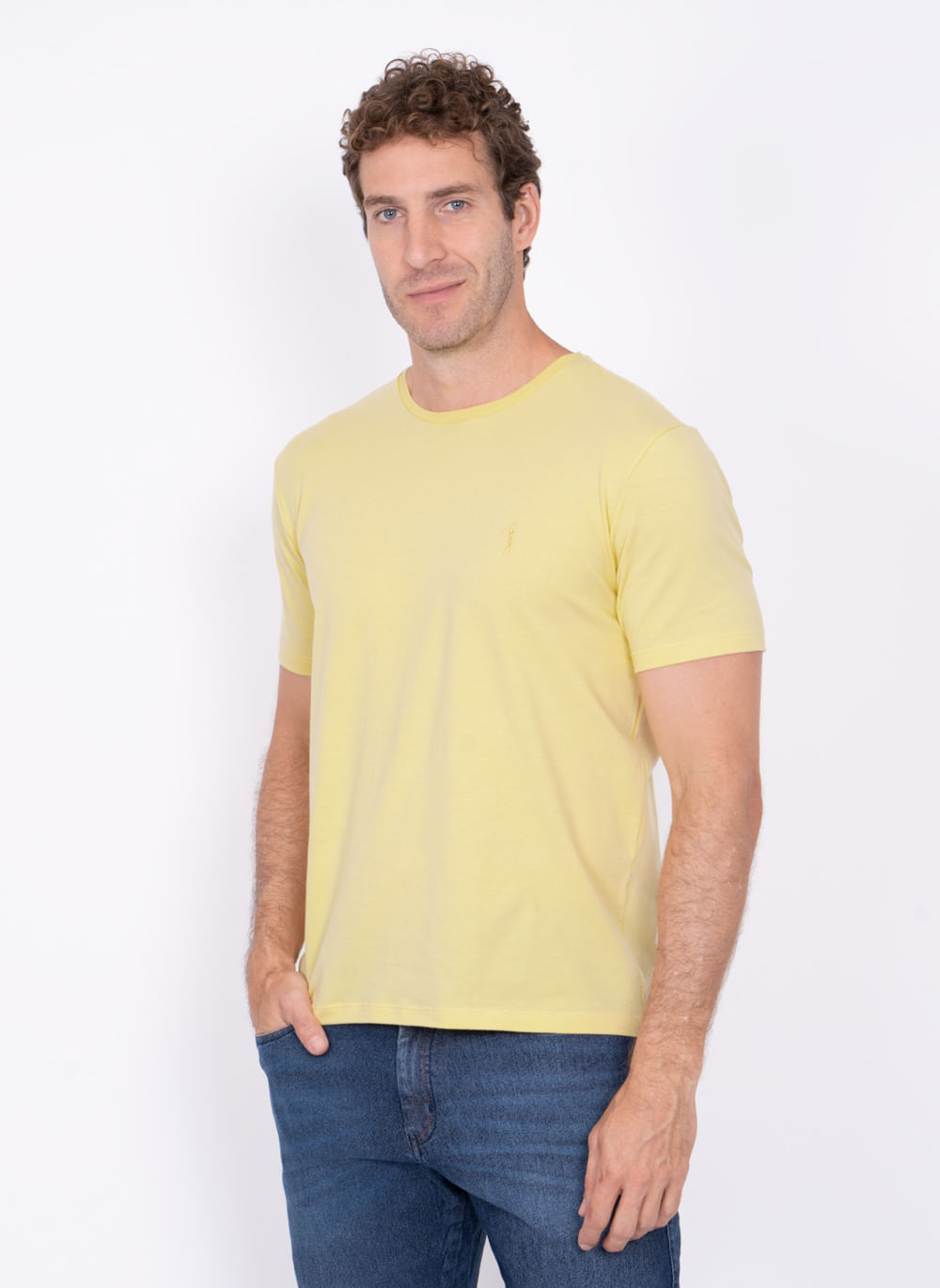 Camiseta-Aleatory-Stretch-Amarela-Amarelo-P
