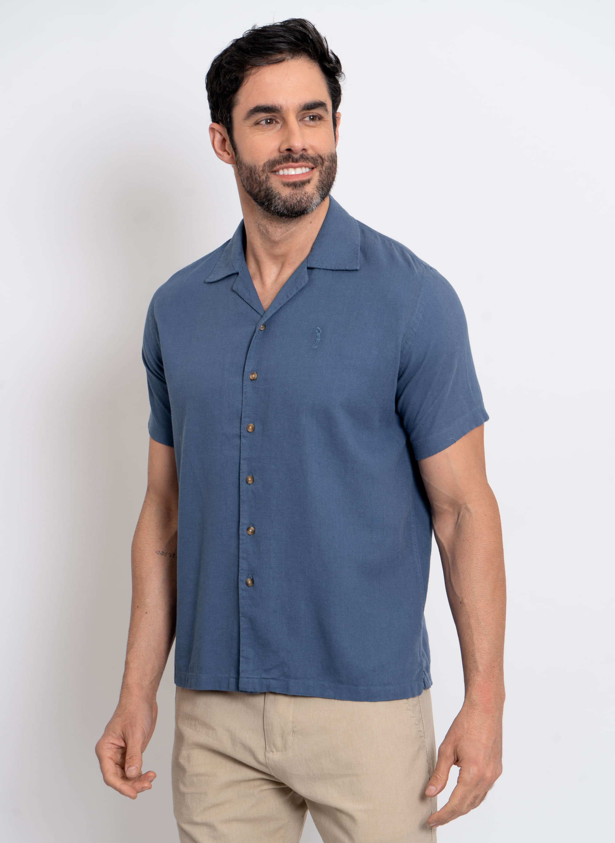 Camisa-Linho-Aleatory-Manga-Curta-Above-Azul-Azul-P