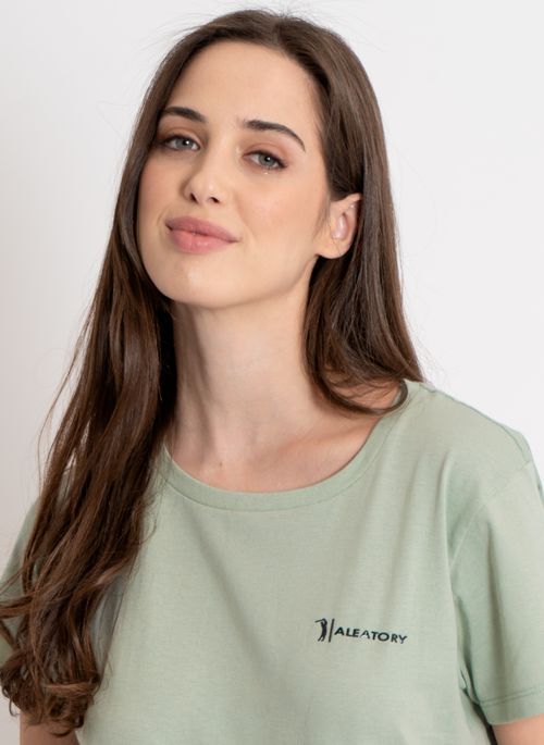 Camiseta Feminina Aleatory Fine Verde Claro