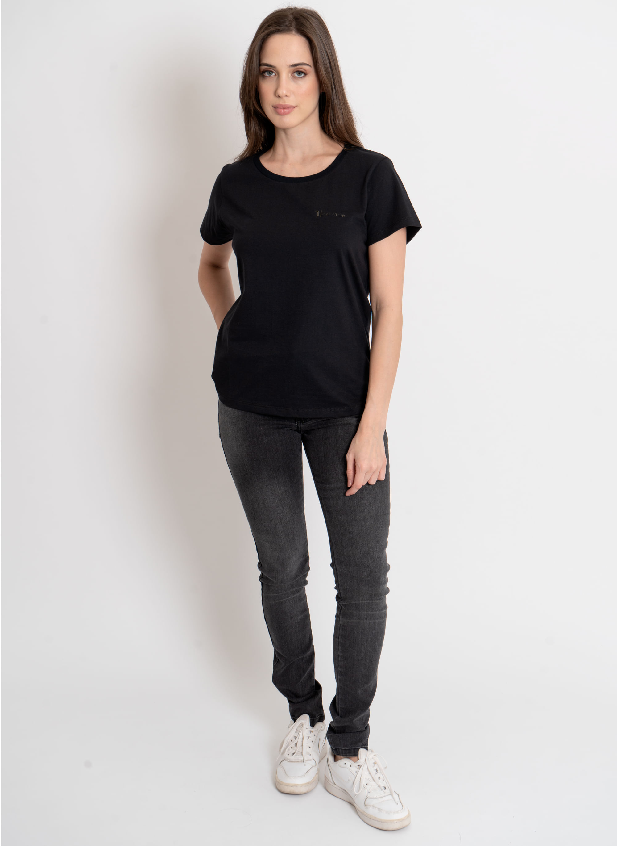 Camiseta-Feminina-Aleatory-Fine-Preta-Preto-P