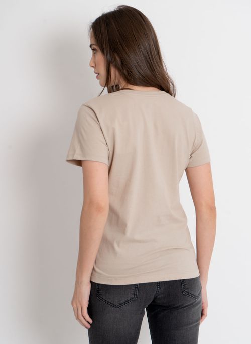 Camiseta Feminina Aleatory Fine Bege