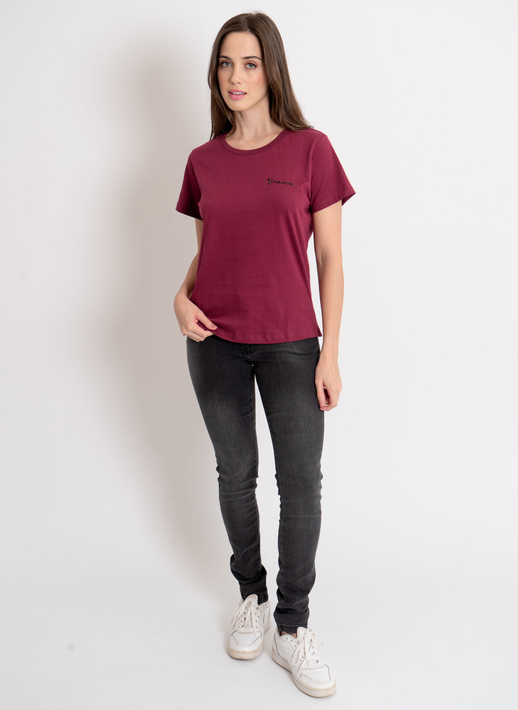 Camiseta-Feminina-Aleatory-Fine-Vinho-Vinho-P