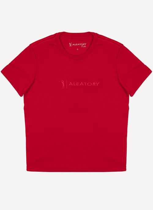 Camiseta Aleatory Infantil Logo Bordado Vermelho
