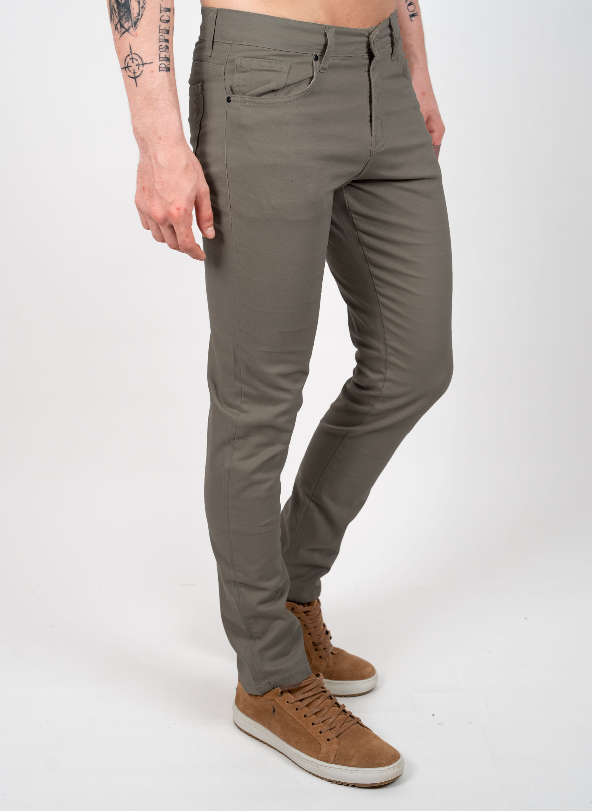 Calca-Sarja-Aleatory-5-Bolsos-Khaki-Escuro-Khaki-Escuro-38