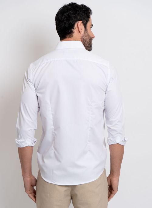 Camisa Aleatory Lisa Manga Longa Ibiza Branca