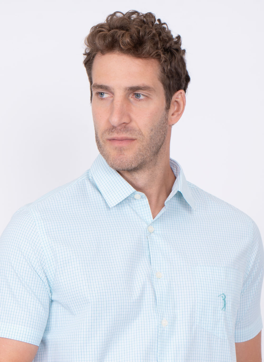 Camisa-Aleatory-Manga-Curta-Spirit-Azul-Azul-XGGGG