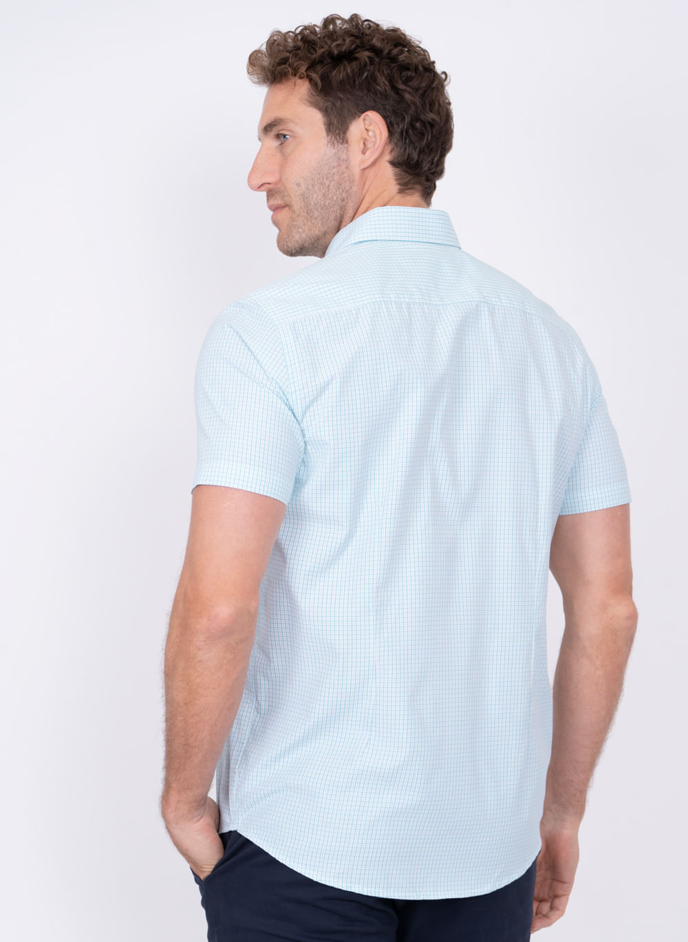 Camisa-Aleatory-Manga-Curta-Spirit-Azul-Azul-XGGGG