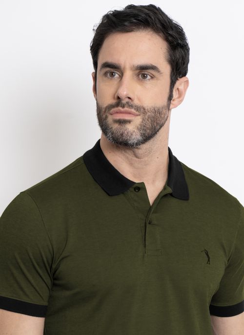 Camisa Polo Aleatory Silk Touch Verde Escuro