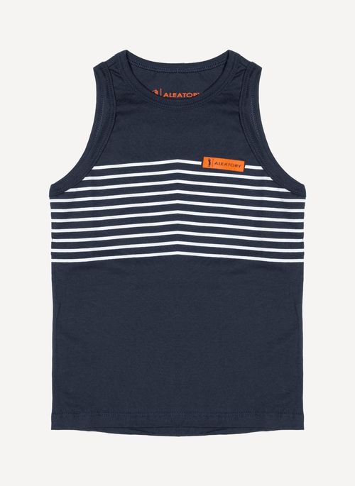 Regata Infantil Estampada Aleatory Masculina Marinho