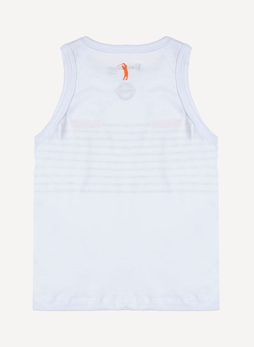 Regata Infantil Estampada Aleatory Masculina Branca