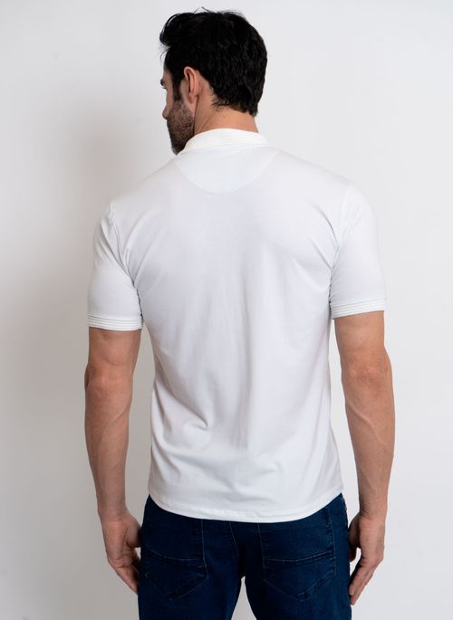 Camisa Polo Masculina Aleatory Pima Touch Branca