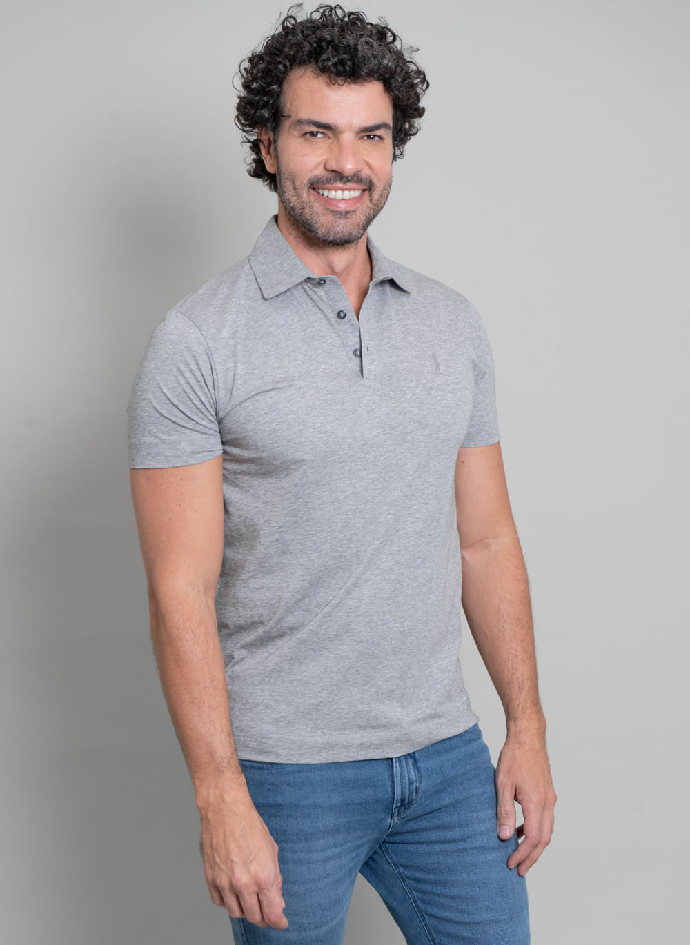 Camisa-Polo-Signature-Pima-Cinza-Mescla-Cinza-GG